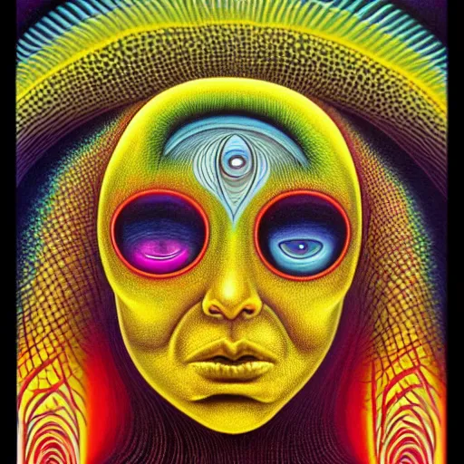 Image similar to Sneeze in the art style of Alex Grey,