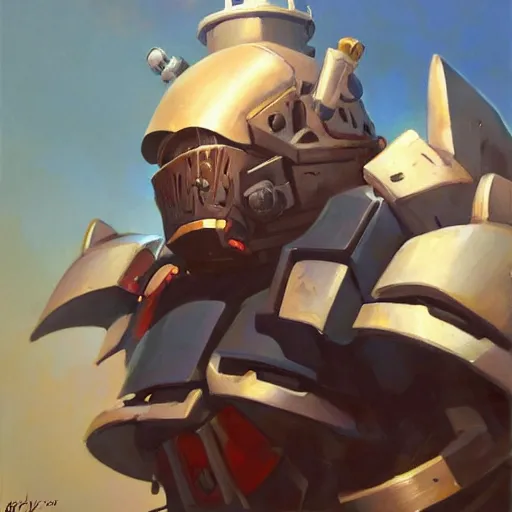 Image similar to greg manchess portrait painting of armored howl from howl's moving castle as overwatch character, medium shot, asymmetrical, profile picture, organic painting, sunny day, matte painting, bold shapes, hard edges, street art, trending on artstation, by huang guangjian, gil elvgren, ruan jia, randy vargas, greg rutkowski