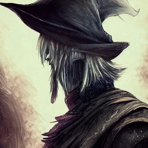 Prompt: A portrait of a character from Bloodborne, in the style of Steven Universe, 4k, trending on artstation, tasteful, bokeh, hyperrealistic, highly detailed, good proportions