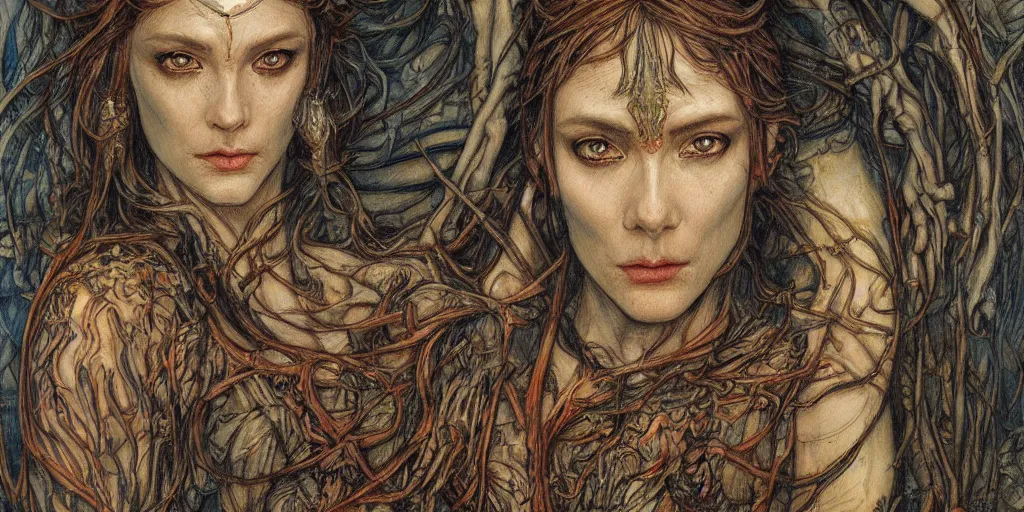 Image similar to a painting of chtulhu in the style of donato giancola, and in the style of charlie bowater, and in the style of arthur rackham. symmetry, smooth, sharp focus, semi - realism.