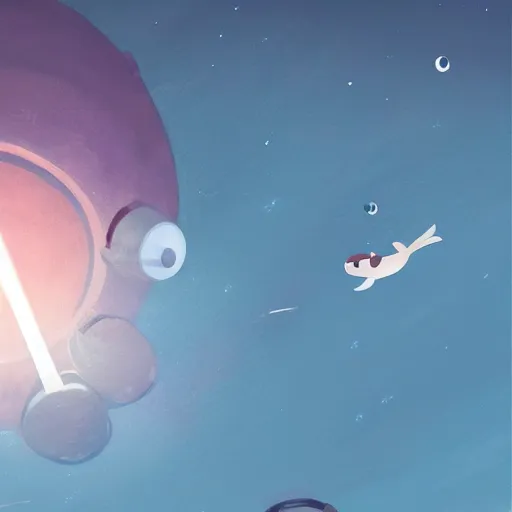 Prompt: baby harp seals as astronaut in space, atey ghailan, goro fujita, studio ghibli, rim light, sharp lighting, clear focus, very coherent,