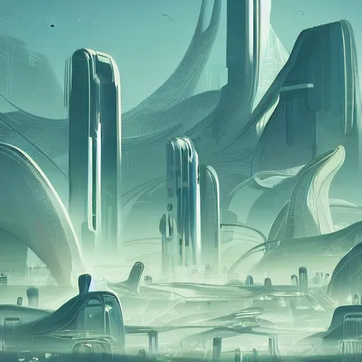 Image similar to beautiful happy picturesque charming organic futuristic sci - fi town in harmony with nature. beautiful light. grainy and rough. soft colour scheme. beautiful artistic vector graphic design art by lurid. ( 2 0 2 2 )