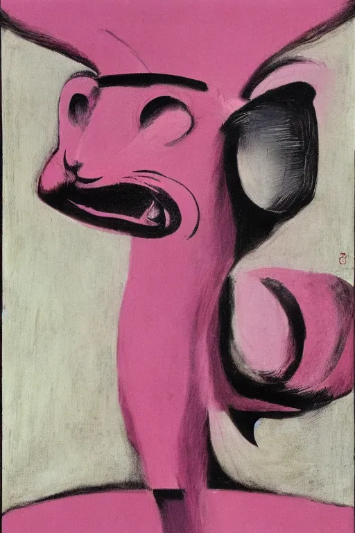 Prompt: The pink panther by Francis Bacon