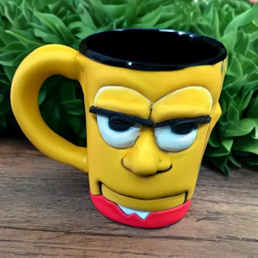 Prompt: bart simpson clay mug