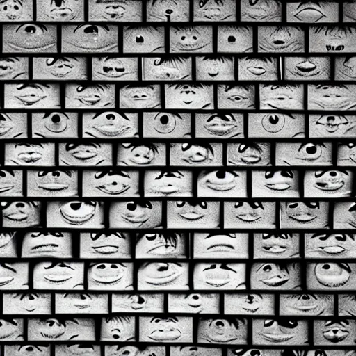 Prompt: a wall of eyes