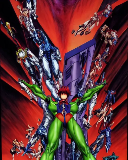 Image similar to evangelion by glenn fabry, 4 k, hyper detailed