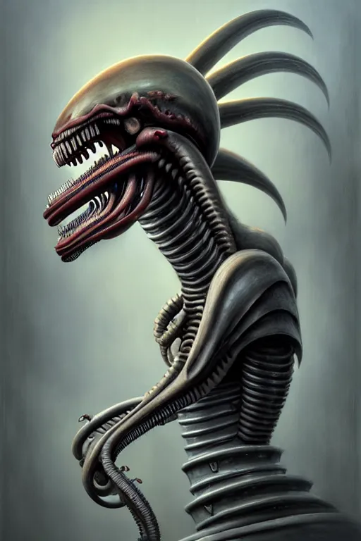 Prompt: highly detailed, industrial photography, profile view of a xenomorph, climing on the wall of a speceship, confident, beautiful, attractive, illustration concept art by nicoletta ceccoli, mark ryden, lostfish, detailed and intricate environment, 8 k resolution, hyperrealistic, octane render