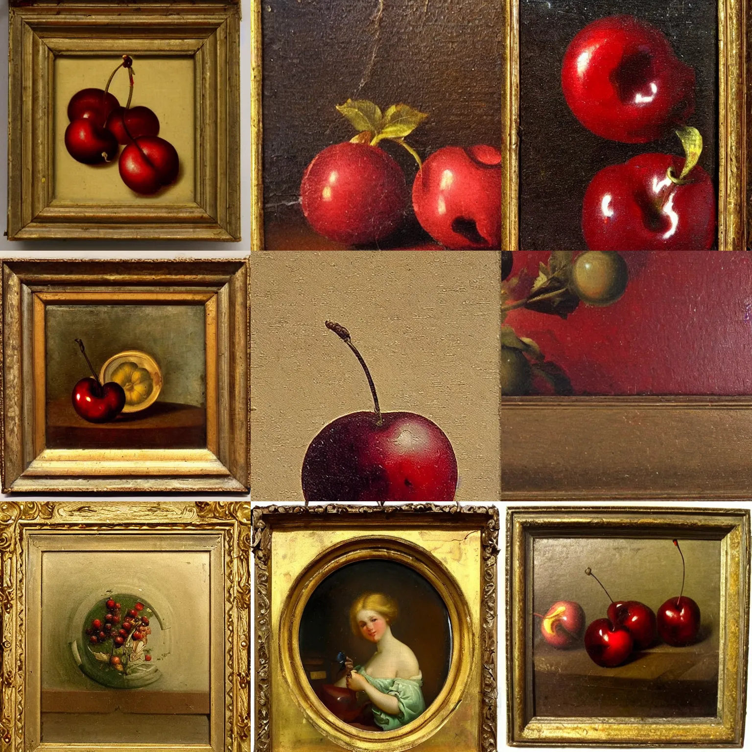 Prompt: xix century classical academical oil paintintg, a fragment with a close - up cherry. flemish baroque, late italian renaissance, russian neoclassicism, romanticism, rococo, academism.