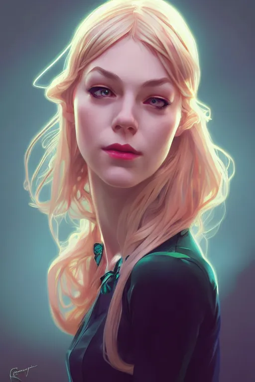 Image similar to gwen stacy, fantasy, portrait, sharp focus, intricate, elegant, digital painting, artstation, matte, highly detailed, concept art, illustration, ambient lighting, art by ilya kuvshinov, artgerm, Alphonse mucha, and Greg Rutkowski