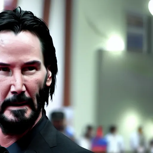 Image similar to muscular keanu reeves, highly detailed, high quality, hd, 4 k, 8 k, canon 3 0 0 mm, professional photographer, 4 0 mp, lifelike, top - rated, award winning, realistic, sharp, no blur, edited, corrected, trending