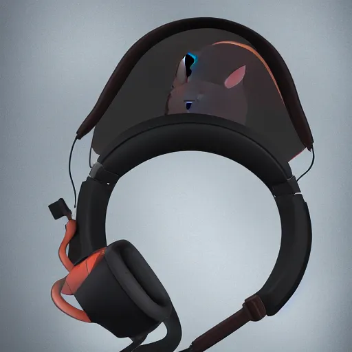 Prompt: a rabbit wearing k 7 0 1 headphones, photorealistic digital art