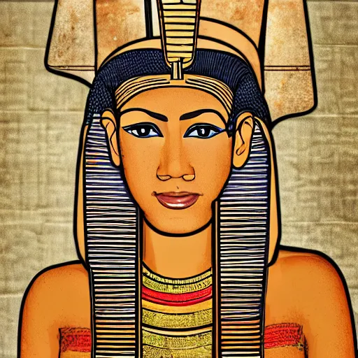 Prompt: Ancient Egyptian Hot Queen Sweating, potrait, Beautiful