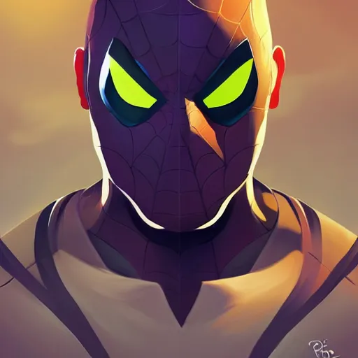 Image similar to face icon stylized minimalist spiderman, loftis, cory behance hd by jesper ejsing, by rhads, makoto shinkai and lois van baarle, ilya kuvshinov, rossdraws global illumination