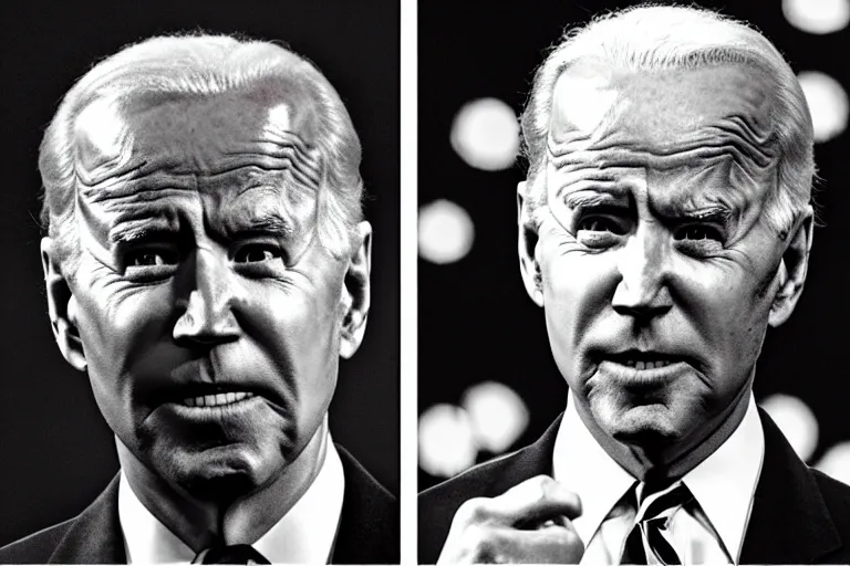 Prompt: Joe Biden lies, people melt, Junji Ito