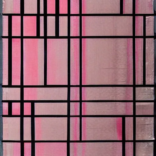 Prompt: a backdrop that is made of layers of rectangular silk papers in overlapping mondrian groups with shades of pink, orange, white and reflective silver foil. an abstract sculpture by carol bove, trending on pinterest, interactive art, made of silk paper, maximalist, artwork, art brut, lighthearted, seapunk