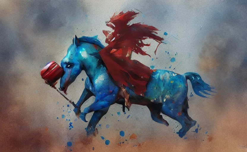 Prompt: a painting of pepsihorse trending on artstation in the style of greg rutkowski, 3 d, watercolor
