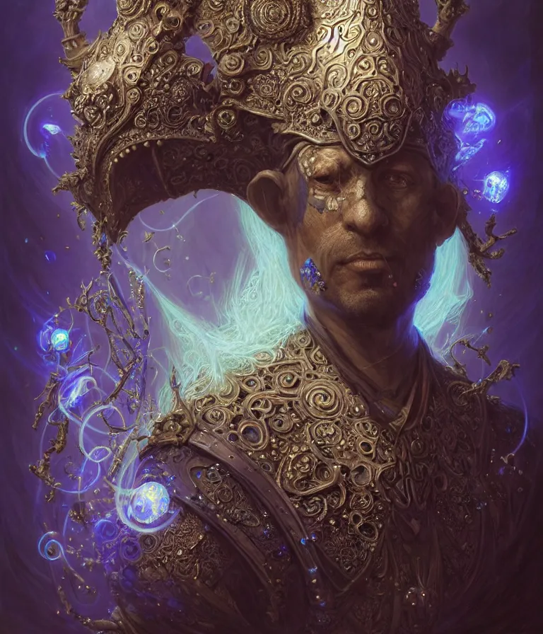 Image similar to front shot of a court jester character, hyperdimensional, bioluminescent hypercubes, dark holography!!!, (((intricate))), elegant, highly detailed, centered, (((artstation, concept art, smooth, sharp focus, artgerm, Tomasz Alen Kopera, Peter Mohrbacher, donato giancola, Joseph Christian Leyendecker, WLOP, Boris Vallejo))), mugshot!!!!!, ugly!!!!!!, octane render, nvidia raytracing demo, octane render, nvidia raytracing demo, octane render, nvidia raytracing demo, grainy, muted, 8K, digitalblasphemy, metatron