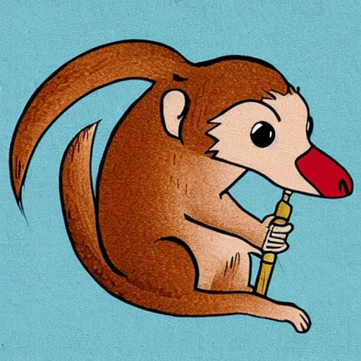 Prompt: cartoon chibi mongoose