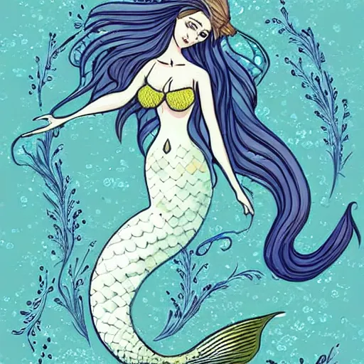 Prompt: beautiful mermaid in valorant style,