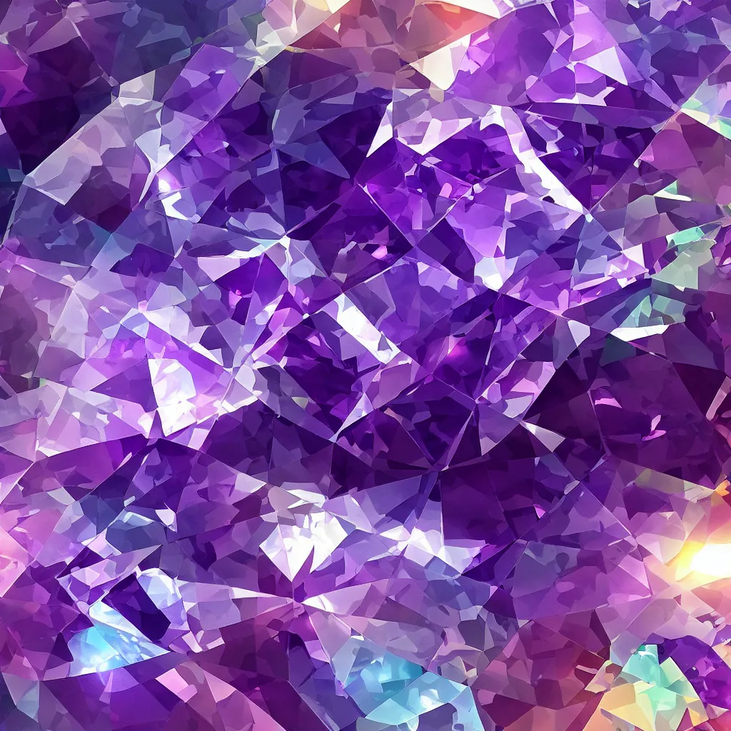 Image similar to amethyst geo gemstone prism multicolor gold liquid emeraud pearl quartz saphir grenat fluorite stylized digital illustration video game icon global illumination ray tracing advanced technology