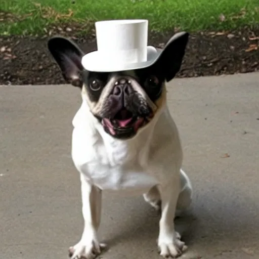 Image similar to Dog wearing a top hat