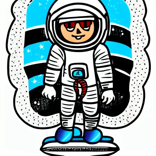 Image similar to an astronaut floating in space, svg