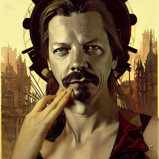 Prompt: atompunk thief david spade, fantasy, d & d, intricate, detailed, by by alphonse mucha, adolfo hohenstein, alice russell glenny, stanley artgerm lau, greg rutkowski, detailed, trending on artstation, trending on artstation, smooth