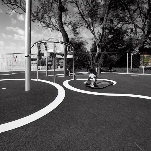 Image similar to Liminal space in outer space, playground