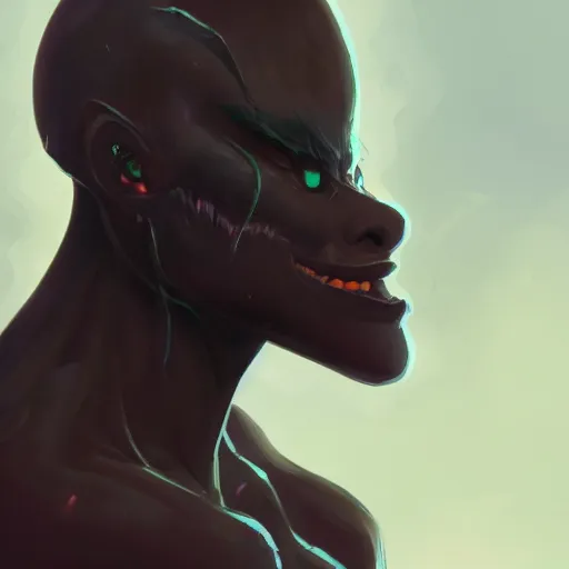 Prompt: a bug demon with black skin, highly detailed, digital painting, artstation, matte, by makoto shinkai, animation style