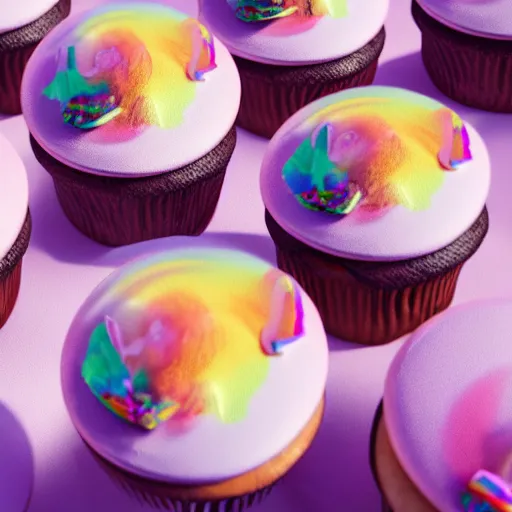 Prompt: unicorns sweet happy iceman rainbows cupcakes puppies, ultra realistic, octane render, 8 k