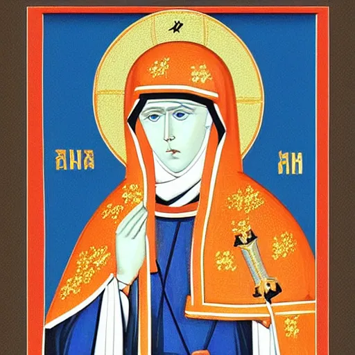 Image similar to Saint Olga of Kiev icon by Hayao Miyazaki