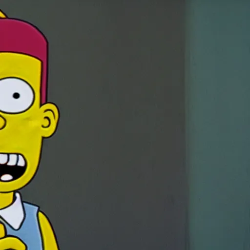 Image similar to bart simpson goes to college in the simpsons live action film, paramount pictures, directed by alan parker, full HD, cinematic lighting, award winning, anatomically correct