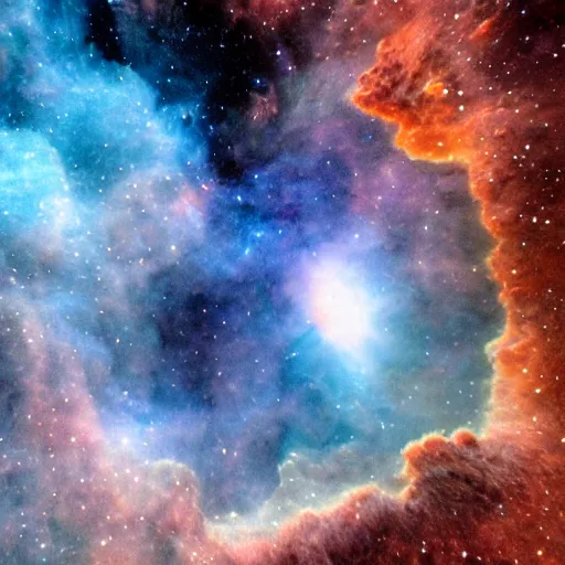 Image similar to a cave leading into a nebula