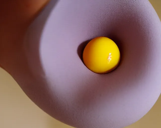 Prompt: egg with a leaky nose. yolk is coming out of the egg's nose.