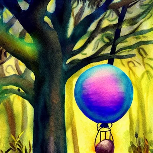 Prompt: illustration of a shiny balloon animal in a soft forest, naturalism, watercolor painting, close - up, realistic, hd, mood lighting, digital art