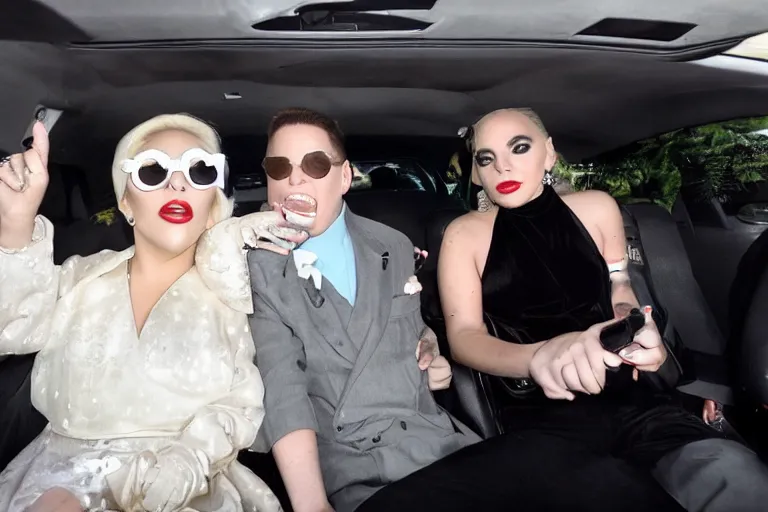 Image similar to lady gaga and judy garland carpool karaoke