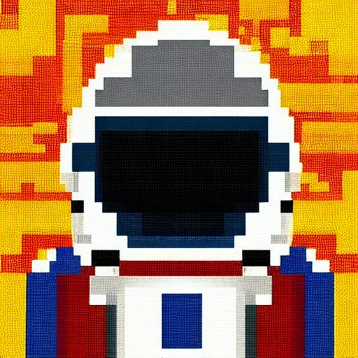 Image similar to pixel art of an astronaut