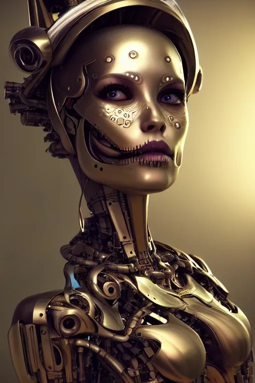 Prompt: ultra detailed beautiful female mechanical android [ in tears ]!!!, scifi, fantasy, octane render, dia de los muertos!!, global illumination, intricate concept art, unreal engine, 8 k, art by rossdraws and michael welan and dzo and kuciara and greg rutkowski and alphonse mucha and loish and wlop