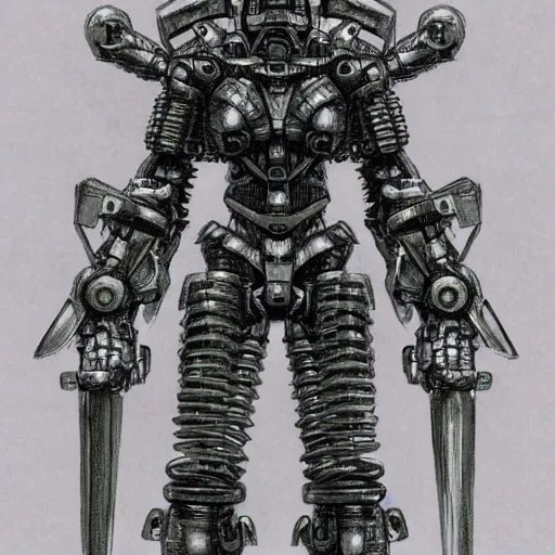 Image similar to humanoid mech by Kentaro Miura