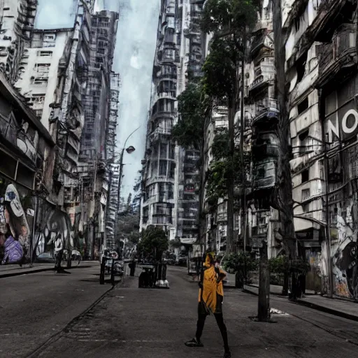 Image similar to Buenos Aires Cyberpunk Landscape by Yoji Shinkawa, Protest on plaza de mayo