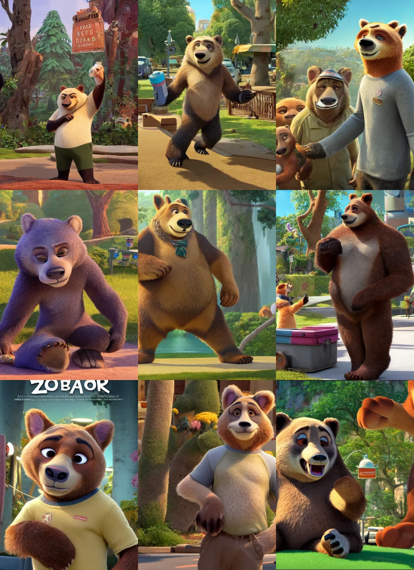Prompt: a new bear character from zootopia 2