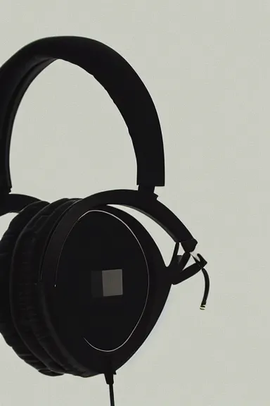 Image similar to a technical looking pair of headphone inspired by teenage engineering op1, realistic photography, soft light, commercial photo studio, bright