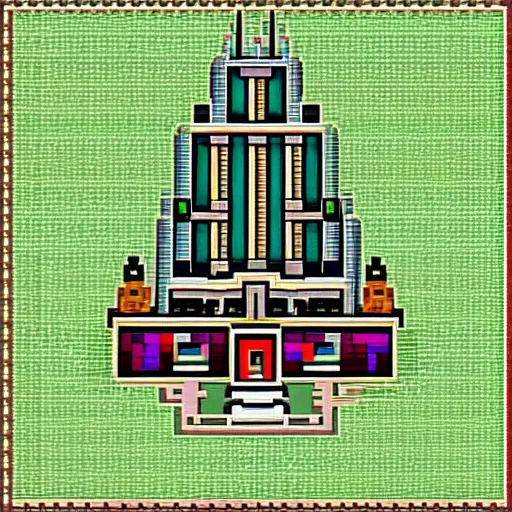 Image similar to temple as pixel art