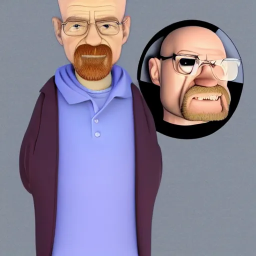 Image similar to walter white as a pixar character