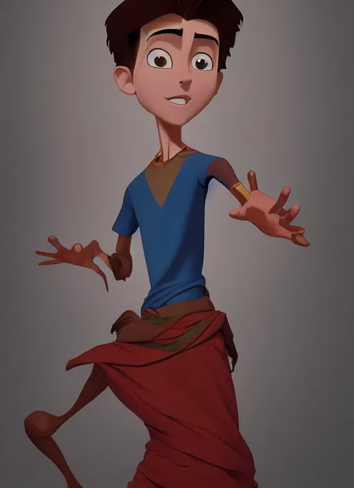 Prompt: skinny young tom holland as kuzco from the emperor's new groove, dynamic lighting, path traced, atmospheric, highly detailed, high quality, beautiful painting, octane render, don bluth, ross tran, studio ghibli, alphonse mucha, jama jurabaev, extremely detailed, brush strokes, artstation, artgerm