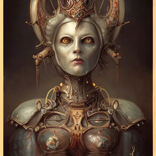 Image similar to soft painting of a curiosities carnival lovecraftian, blessing, porcelain beautiful young full armor, perfectly detailed, symmetrical accurate intricate sensual features, highly detailed, artstation, sharp focus, tom bagshaw esao andrews