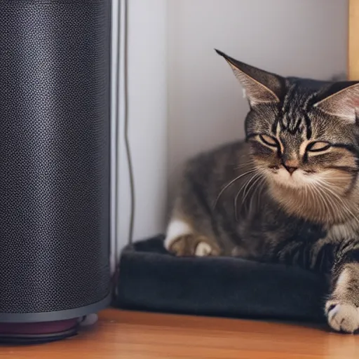 Prompt: a cat sleeping near a heater