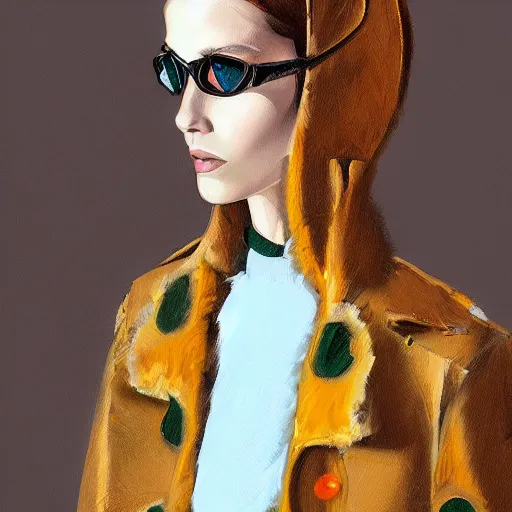 Prompt: 1970 covid fashion, gucci catwalk, oil painting, digital art, ultradetailed, artstation