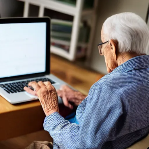 Image similar to elderly man in a coffin browsing internet on laptop