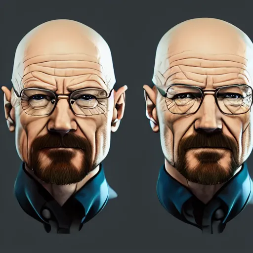 Image similar to Walter White by Gabriel Soares, rendered in V-Ray, trending on ArtStation, anime,